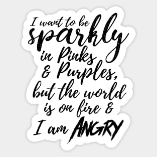 I want to be Sparkly - Black text Sticker